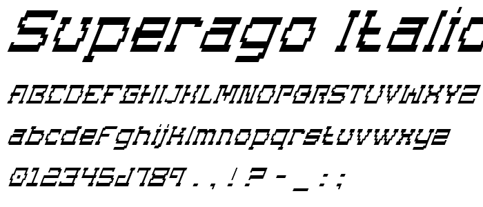 Superago Italic font